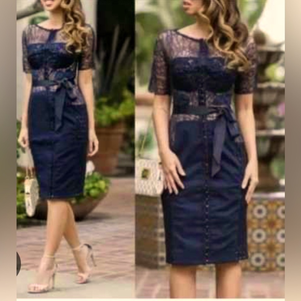 Byron Lars “Beguile” Carissima Dress navy blue SZ 8